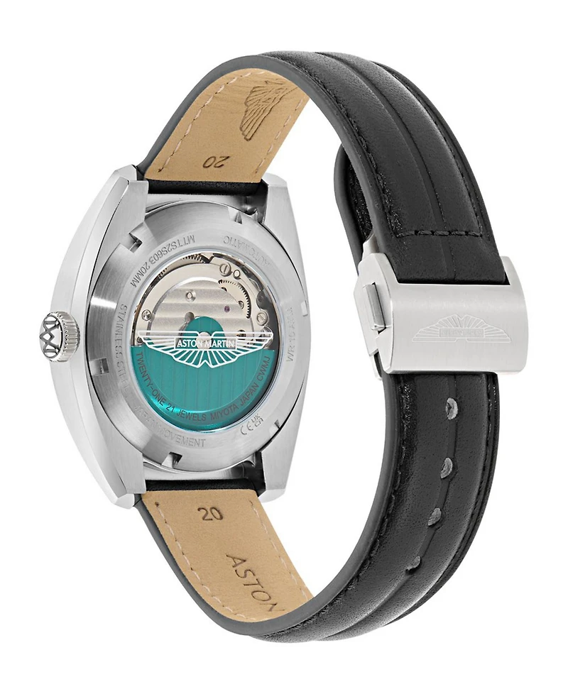 Aston Martin F1 Men's Automatic Leather Strap Watch 41mm