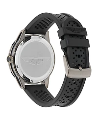 Aston Martin F1 Men's Quartz Gunmetal Guilloche Silicone Strap Watch 42mm