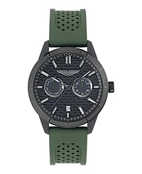 Aston Martin F1 Men's Quartz Black Guilloche Silicone Strap Watch 42mm