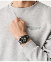 Aston Martin F1 Men's Quartz Gunmetal Guilloche Silicone Strap Watch 42mm