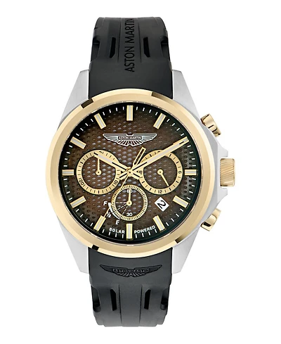 Aston Martin F1 Men's Quartz Brown Guilloche Silicone Strap Watch 44mm