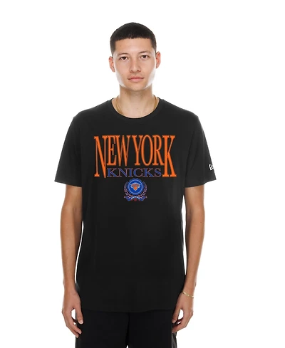 New Era Men's Black York Knicks Wordmark T-Shirt