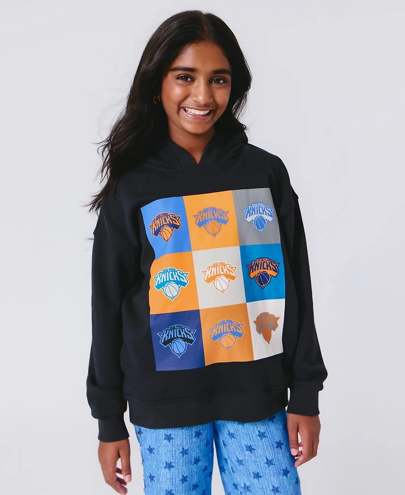 Terez Big Boys and Girls Black New York Knicks Technicolor Hoodie