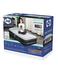 Sealy Baby Tritech Twin Sized 16" Air Mattress Bed 2 Person w/Built-In Ac Pump & Bag