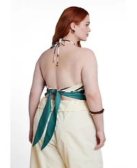 Eloquii Plus Halter Scarf Women's Top