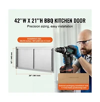 Sugift Bbq Access Door in Double Stainless Steel Flush Mount