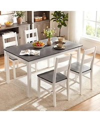 Gouun 60 in Rectangular Dinner Table for 4-6 with Solid Rubber Wood Legs
