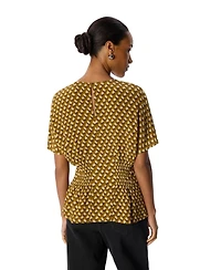 Whistles Women's Ikat Spot Shirred Blouse