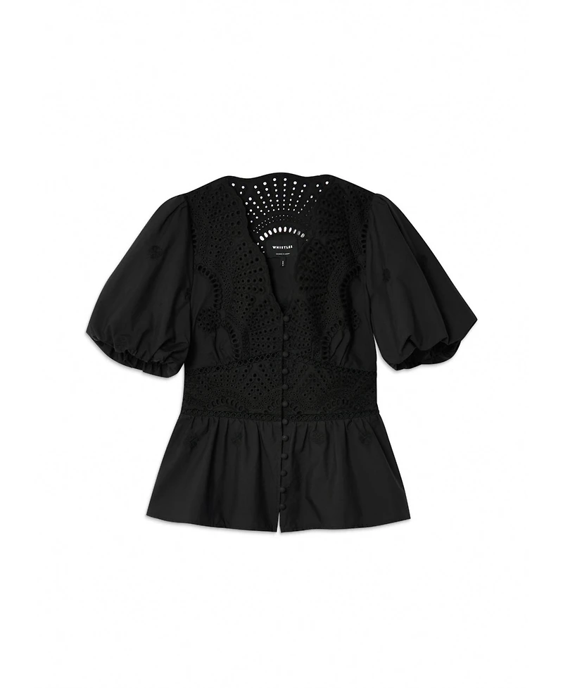 Whistles Women's Cotton V-Neck Blouse
