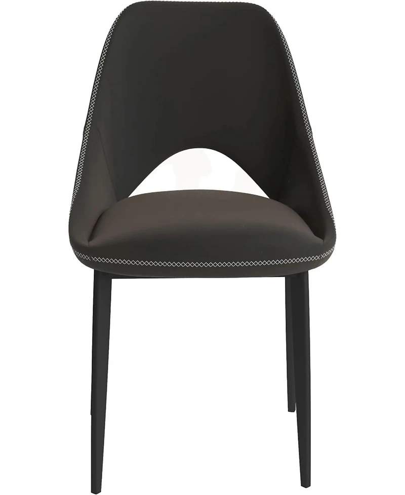 LeisureMod Amalfi Upholstered Fabric Dining Chair Modern Side with Iron Legs, Mid-Century Accent for Room or Kitchen