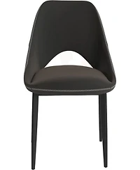 LeisureMod Amalfi Upholstered Fabric Dining Chair Modern Side with Iron Legs, Mid-Century Accent for Room or Kitchen