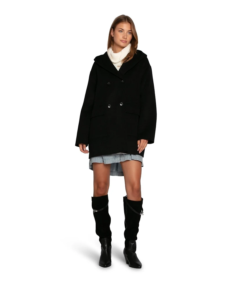 Belle & Bloom Women's Coastal Edit Hooded Wool Blend Coat