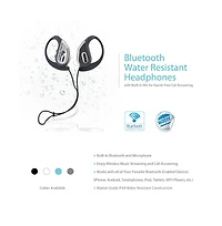 Pyle Waterproof Bluetooth Sports Headphones, Wireless Ear-Hook Earbuds with Mic, Rechargeable Battery
