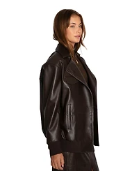 Belle & Bloom Women's Desert Moon Leather Bomber Jacket