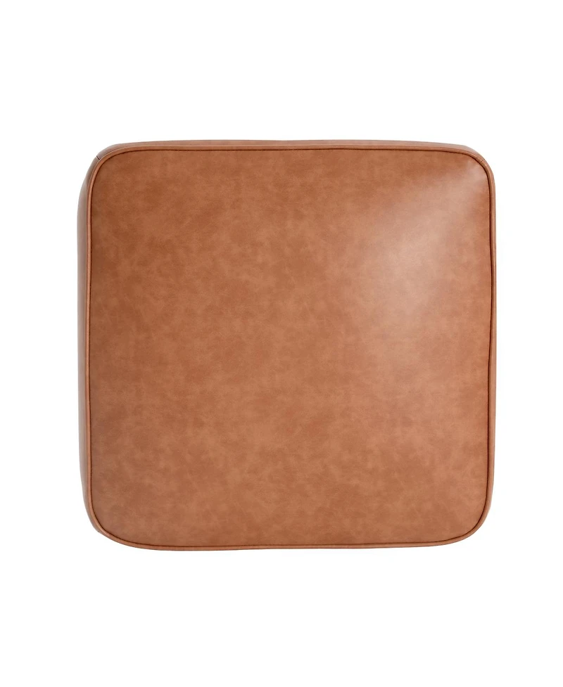 Streamdale Furniture Upholstered Square Pu Leather Ottoman