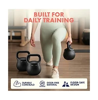 Squatz Soft Drop Kettlebell Set, 15/20/25 lb Cushioned Weights with Wide Grip Handles for Home Gym Workouts