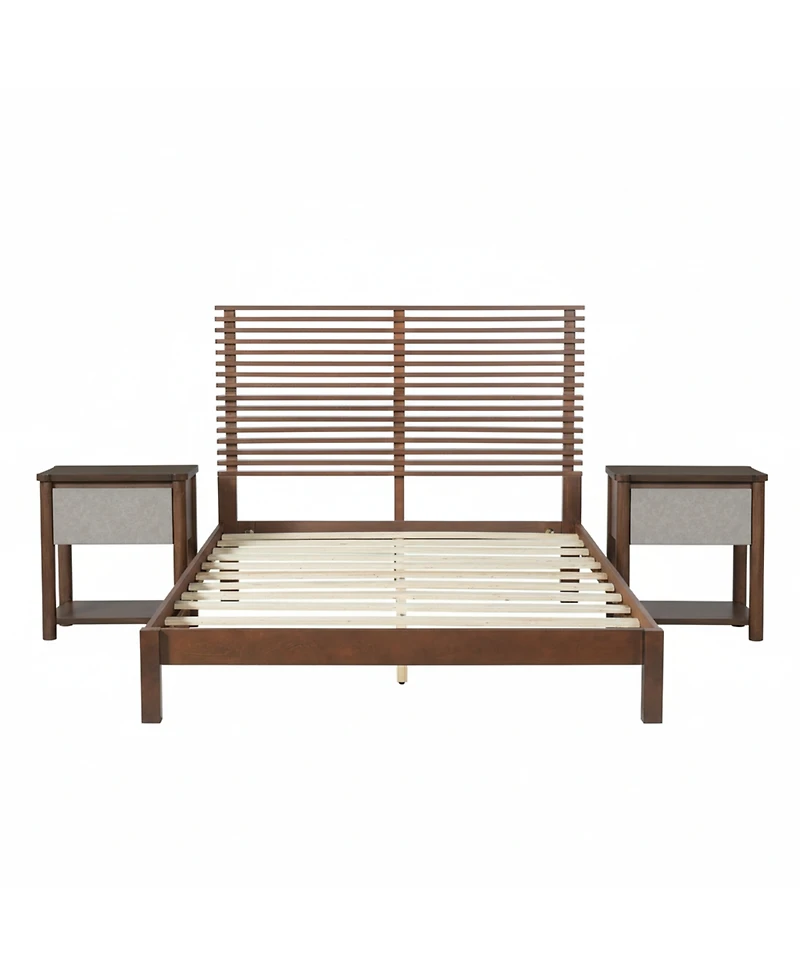 Streamdale Furniture Premium Solid Wood Queen Platform Bed Frame