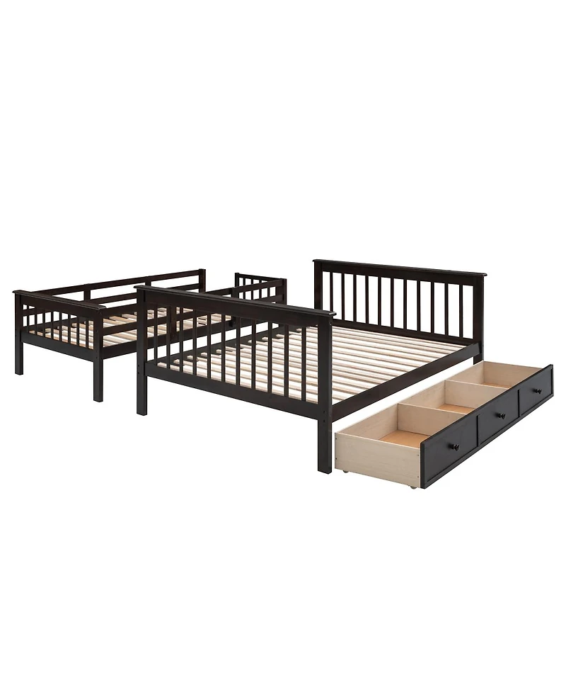 Streamdale Furniture Twin-Over-Full Stairway Bunk Bed with Storage