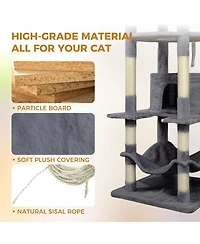 Streamdale Furniture 78.8" Cat Tree Tower with Large Condo, Hammock, and Sisal Posts