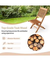 Slickblue Outdoor Bistro Set with Slatted Seat and Tabletop for Backyard