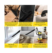 Topteng 3200W Wet Dry Vacuum with Blower - 9.2 Gal Stainless Steel Tank and 23KPA Suction for Garage and Home