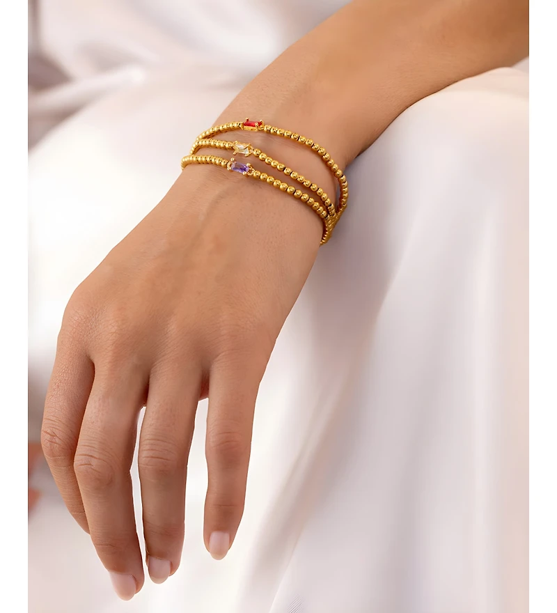Mint & Lily Gold Tone Beaded Birthstone Bracelet