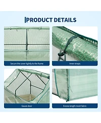 gaomon Galvanized Metal Raised Garden Bed Kit with Greenhouse Cover Self-Watering Irrigation and Insect Net for Vegetables, Flowers and Herbs