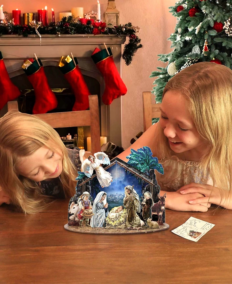 Designocracy Nativity with Angel Village 7" Christmas Nativity Table Decoration G. DeBrekht