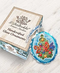 Designocracy 2024 Dated Keepsake Mercury Glass Christmas Ornaments G. DeBrekht