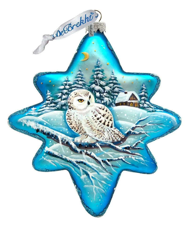 G.DeBrekht White Owl North Star Holiday Ornament