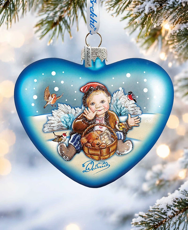 G.DeBrekht Winter Fun Hart Glass Ornament