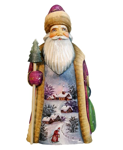 G.DeBrekht Woodcarved First Light Santa Figurine
