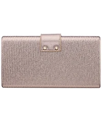 Nina Embossed Woven Turnlock Minaudiere Small Handbag