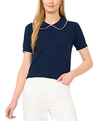 CeCe Women's Short-Sleeve Crewneck Sweater