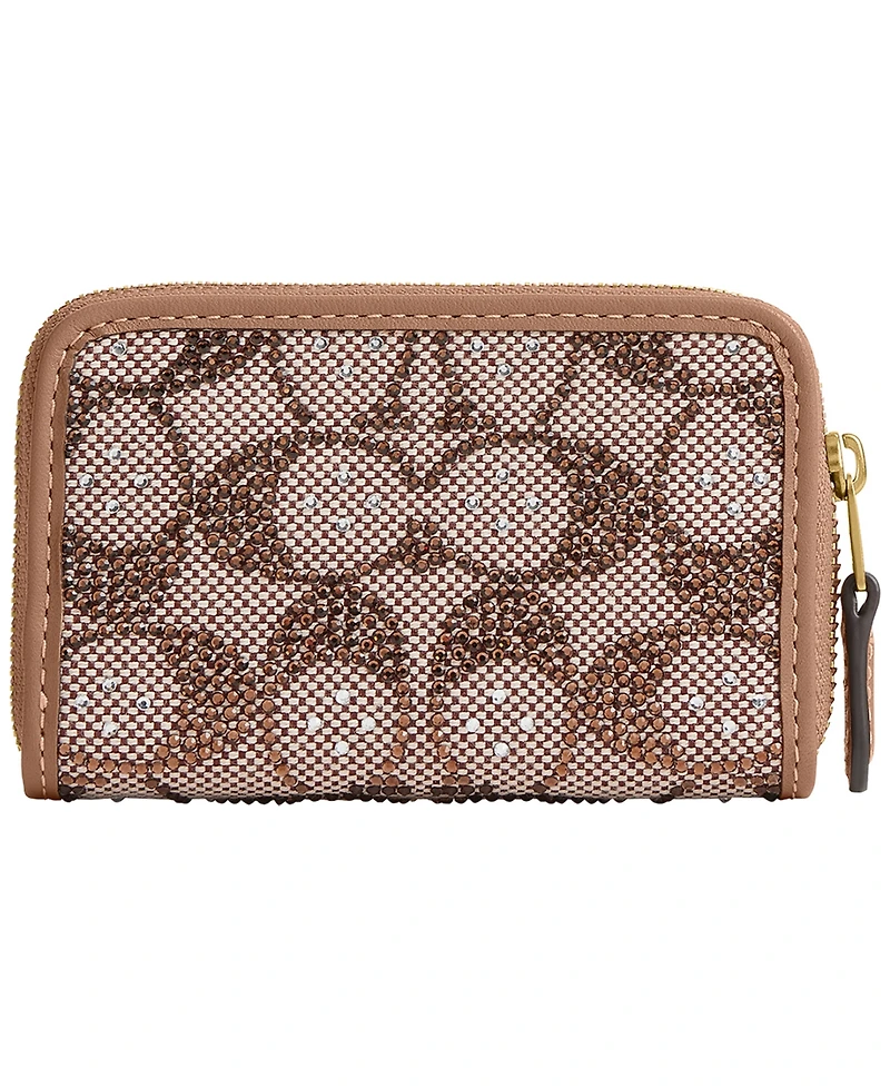 Coach Essential Crystal Signature Jacquard Card Case Wallet
