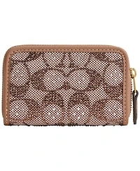 Coach Essential Crystal Signature Jacquard Card Case Wallet