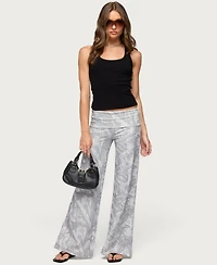 Edikted Women's Cammy Wide Leg Foldover Pants