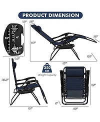 Inolait Outdoor Folding Zero Gravity Reclining Lounge Chair
