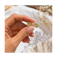 Dloria Golden Tide Shell Stud Earrings