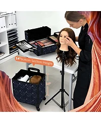 Byootique Makeup Train Case Kit with Cube Case Cosmetic Organizer Mermaid