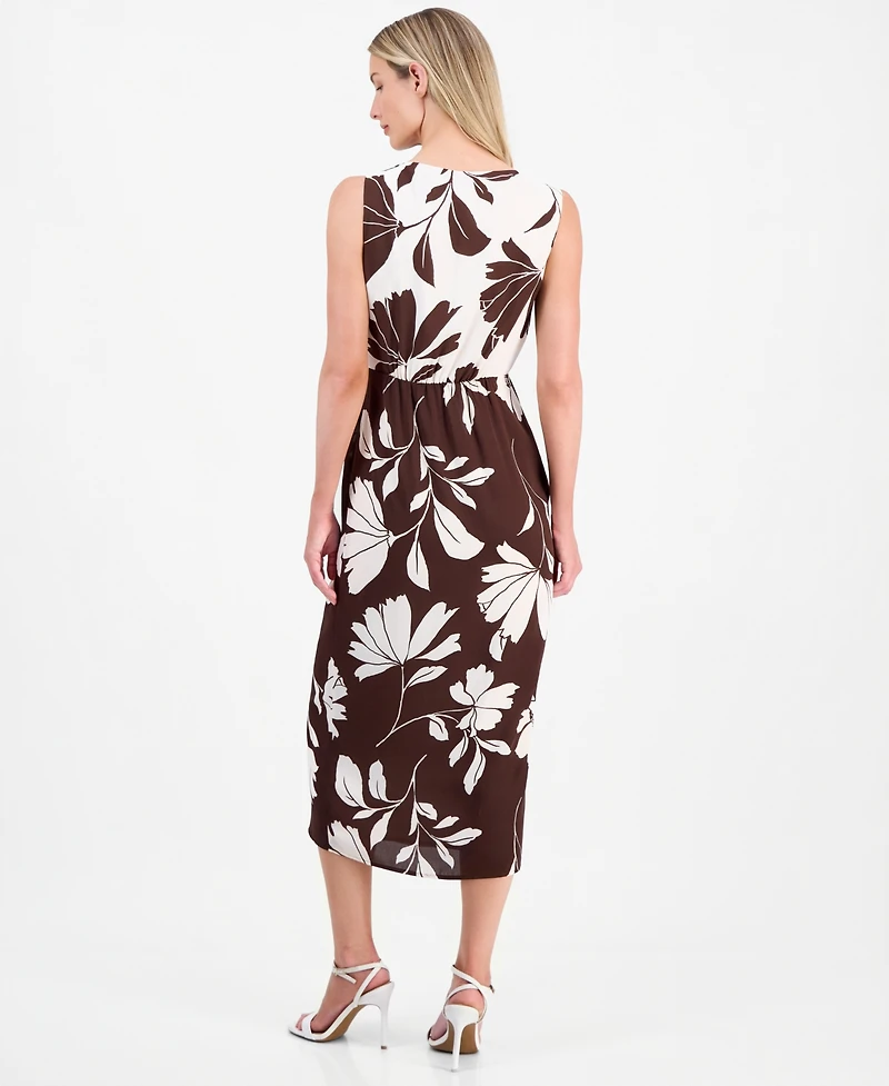 Anne Klein Women's Printed Sleeveless Midi Dress