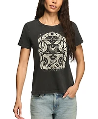 Lucky Brand Women's Moon Flower Classic Crewneck Top