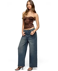 Edikted Women's Alya Strapless Satin Effect Corset