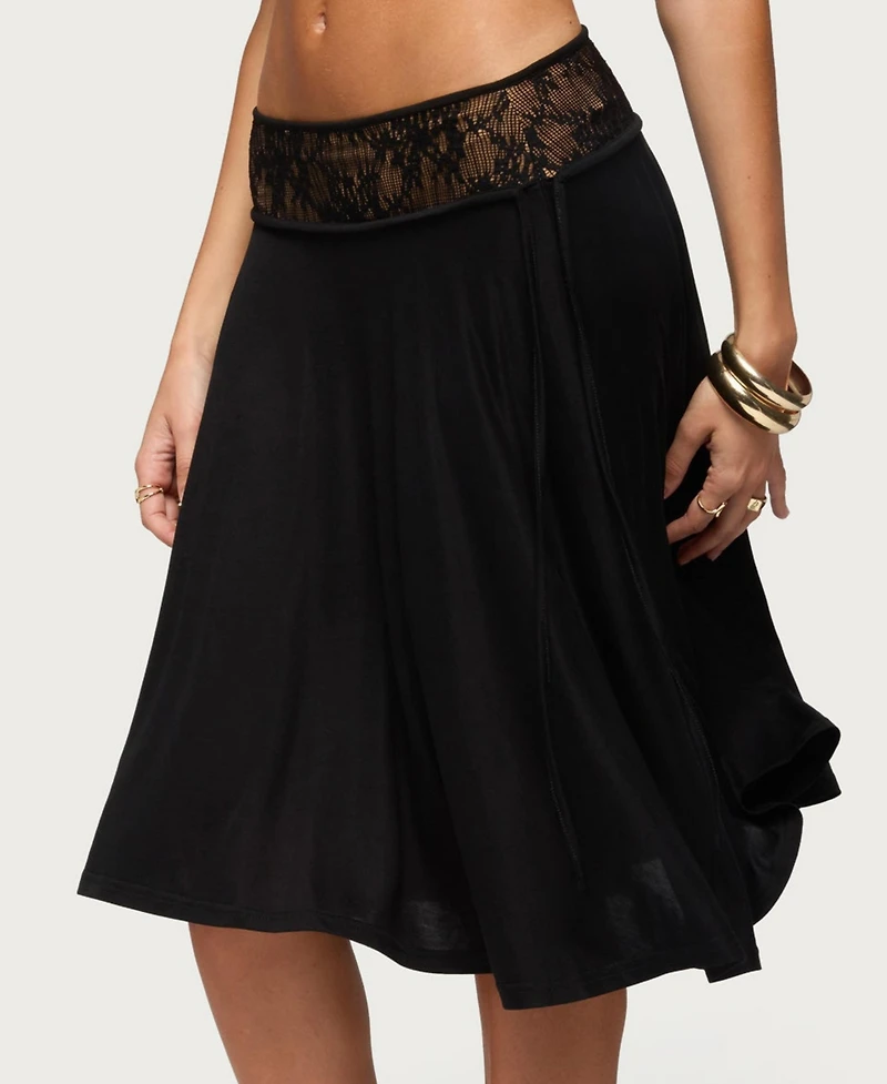 Edikted Women's Winonah Crochet Waist Midi Skirt