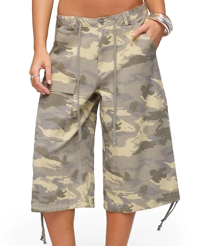 Edikted Women's Camo Cargo Bermuda Shorts