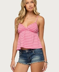 Edikted Women's Ilan Striped Babydoll Tank Top