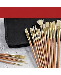 Sevorley 15-Piece Set Artist Paint Brush Set with Pop-Up Case and Palette Knife