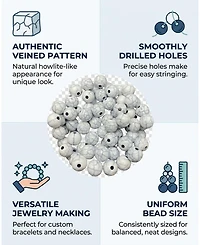 Sevorley 320Piece Set 8mm Acrylic Marble-Pattern Round Loose Beads for Diy
