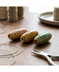 Sevorley 40Piece Set Ceramic Tube-Shaped Loose Beads for Diy Jewelry