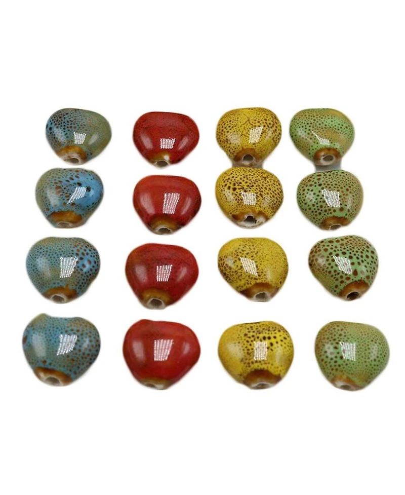 Sevorley 50Piece Set Ceramic Heart-Shaped Loose Beads for Diy Jewelry
